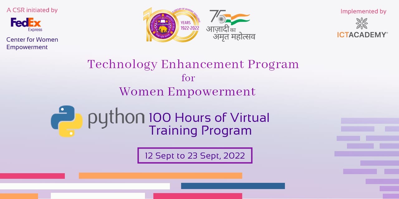 Python Program – Virtual Training – ICT Academy (September 12-23, 2022)