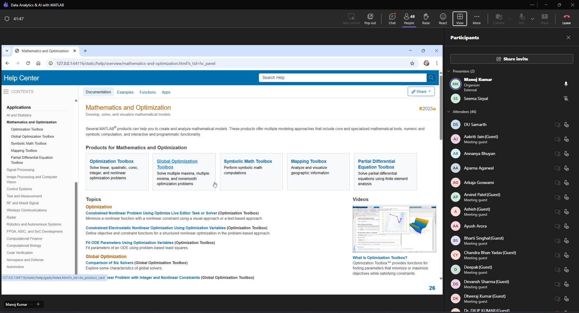 MATLAB Session -Data Analytics & AI with MATLAB – November 14, 2025
