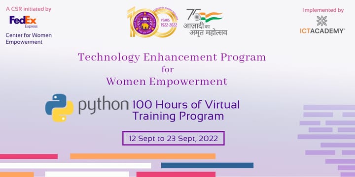 Python Program – Virtual Training – ICT Academy (September 12-23, 2022)